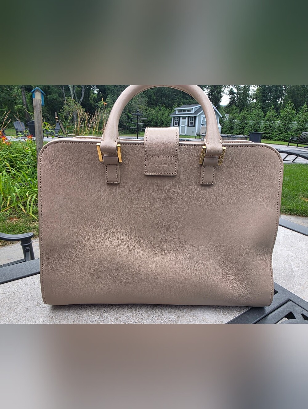 Pre-loved authentic YSL Cabas Baby Monogram Saint Laurent Beige Bag - Picture 16 of 17